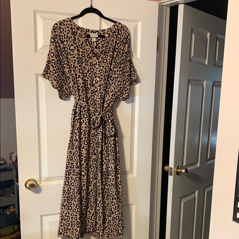 Leopard Print Midi Dress